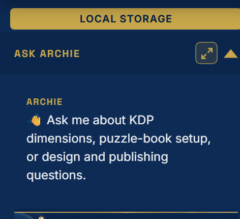The docked Ask Archie chat with its message box